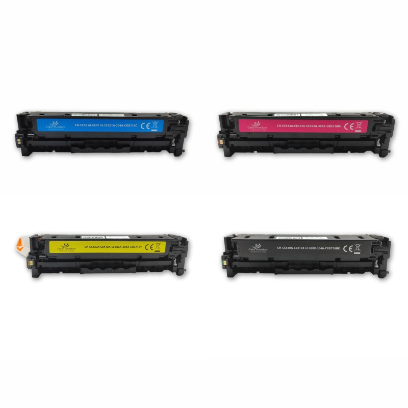 PACK X 4 CANON 718 CMYK CARTUCHO DE TONER COMPATIBLE
