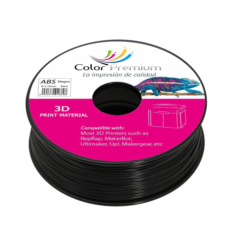 Bobina negra para impresora 3D ABS 1.75 mm 1KG