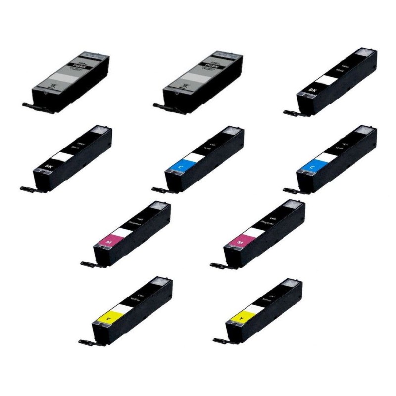 pack 10 cartuchos pgi580xl / cli581xl